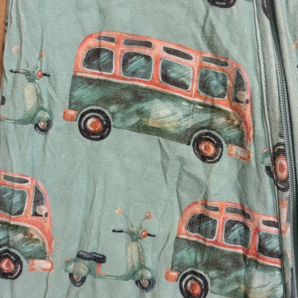 Little Bum Bums Baby Boys 3-6 Months Vw Moped Sleeper Pajamas Romper EUC